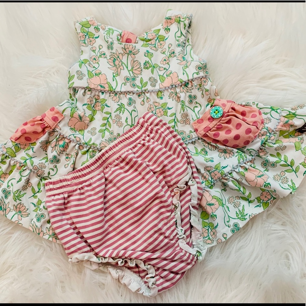 Matilda Jane Dress with bloomers 3/6 Months